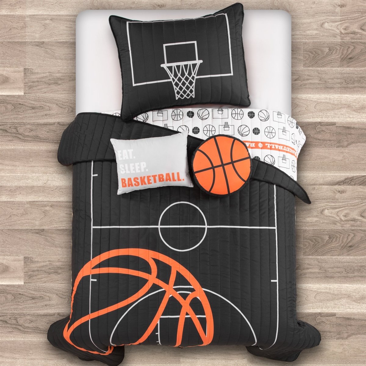 Basketball Game Reversible Quilt Set