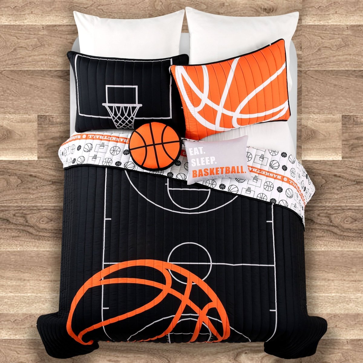 Basketball Game Reversible Quilt Set
