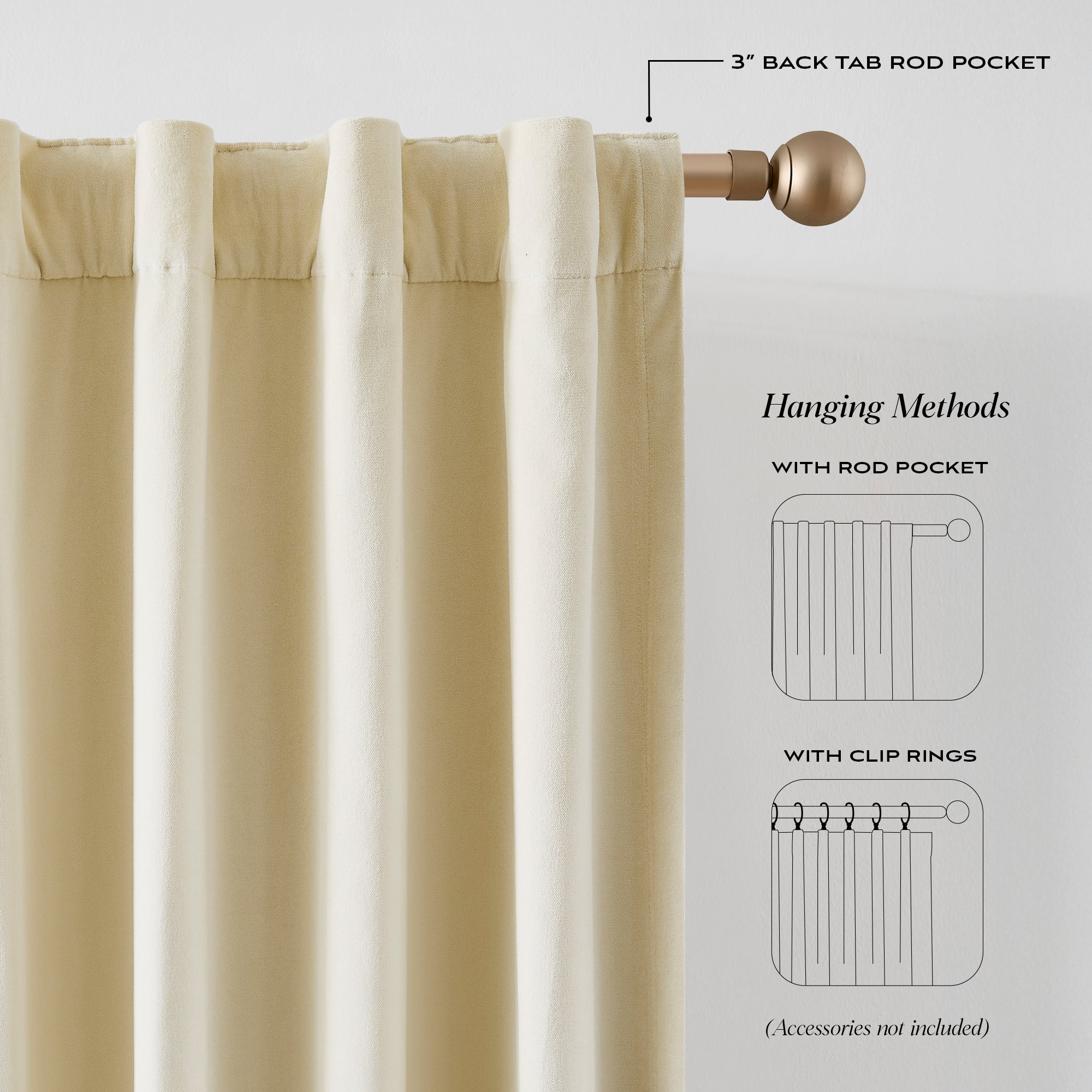 Cream | 50" W x 84" L