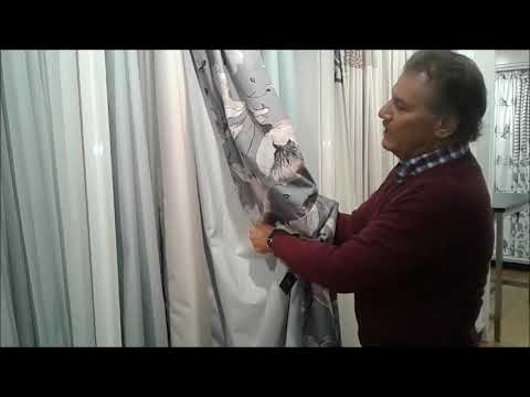Linear Tree Insulated Rod Pocket Blackout Curtain Panel Set